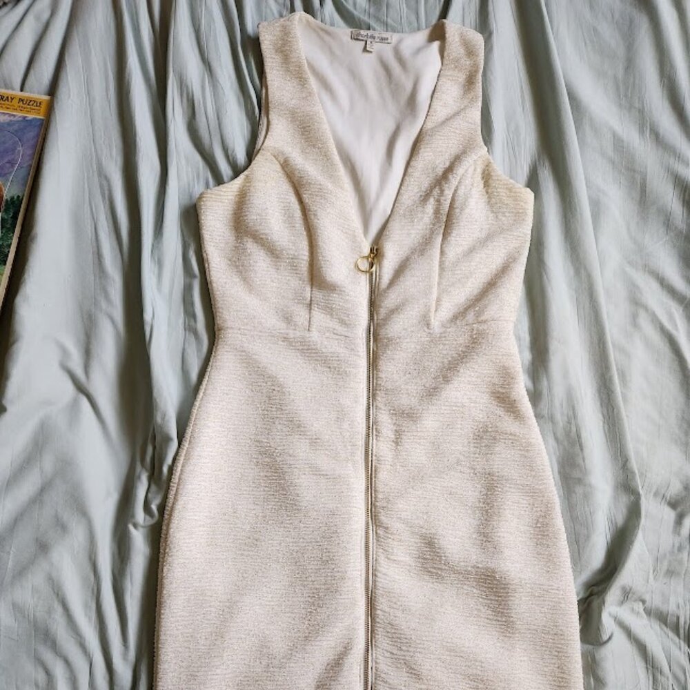 Charlotte Russe White Sleeveless Glitter Dress